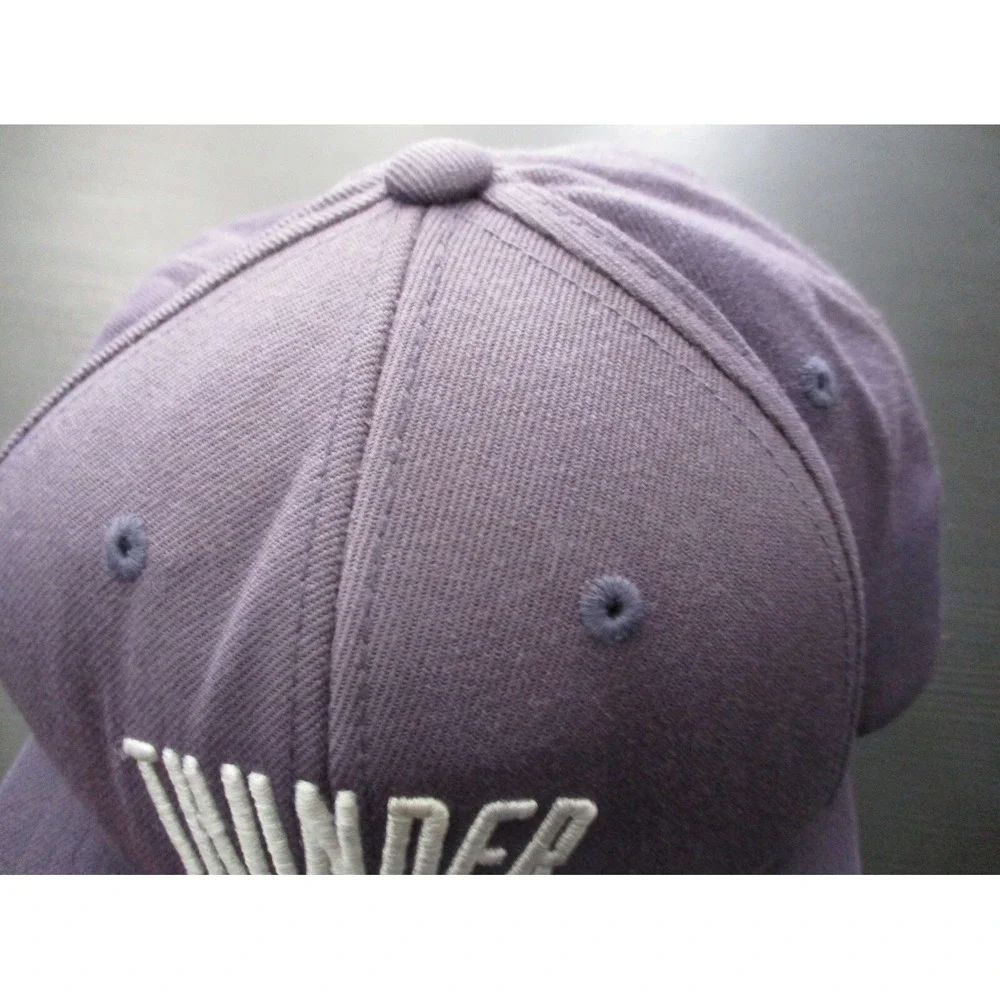 Oklahoma City Thunder Hat Cap Mens Snap Back Purple NBA Basketball Mitchell Ness